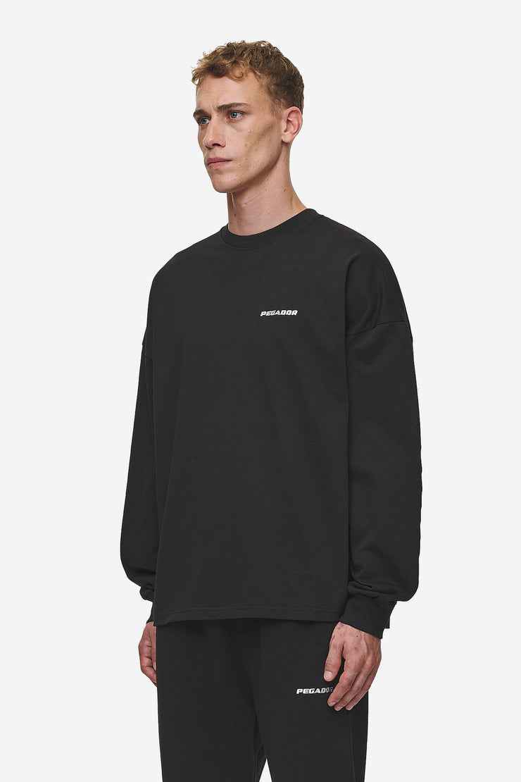 Pegador Rusk Logo Oversized Longsleeve Washed Black Kauf eins, bekomm eins gratis