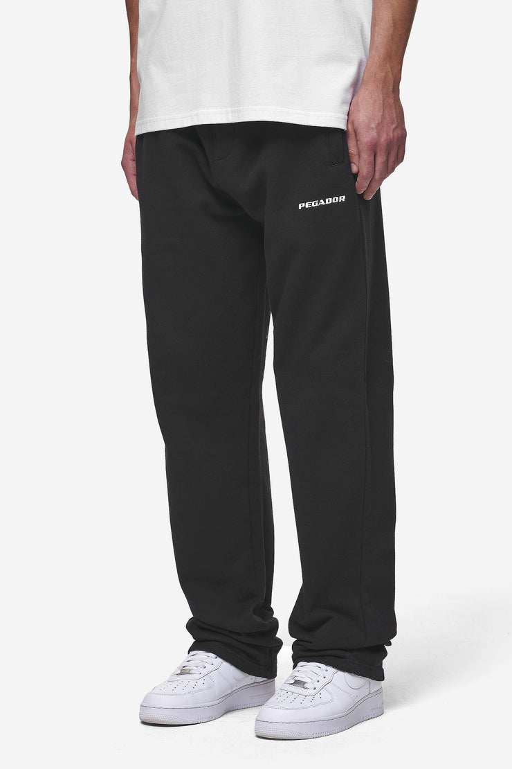 Pegador Logo Wide Sweat Pants Washed Black VIP-Rabatte