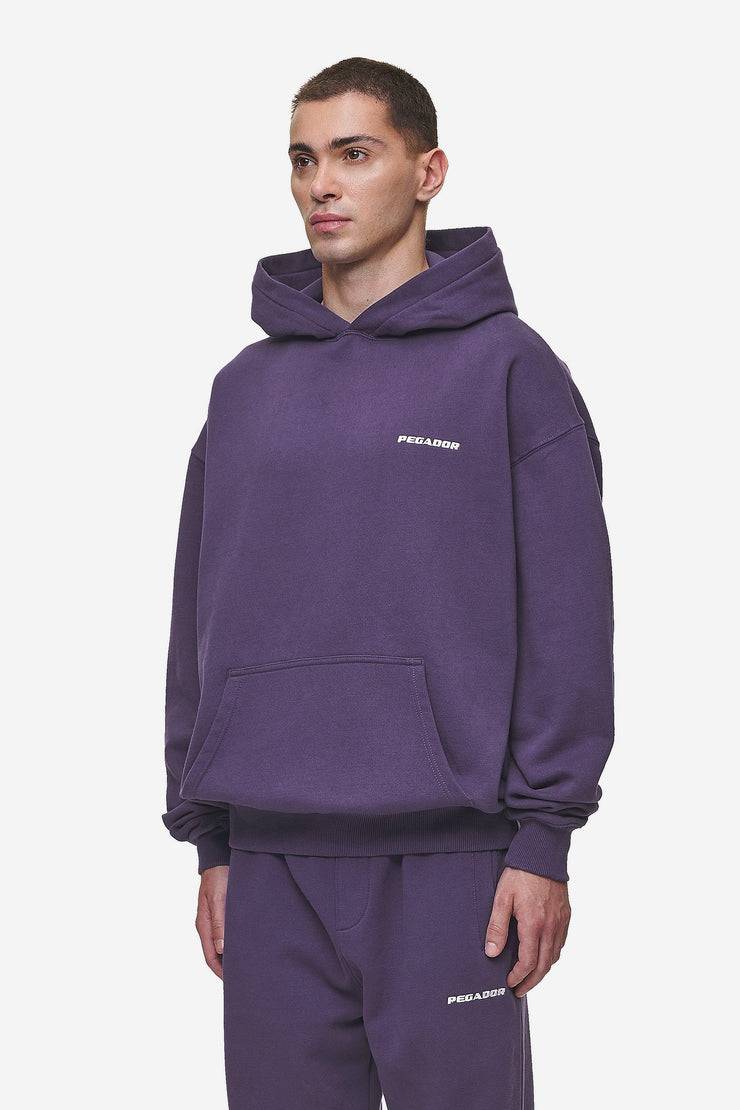 Pegador Logo Oversized Hoodie Washed Deep Purple Tiefpreis