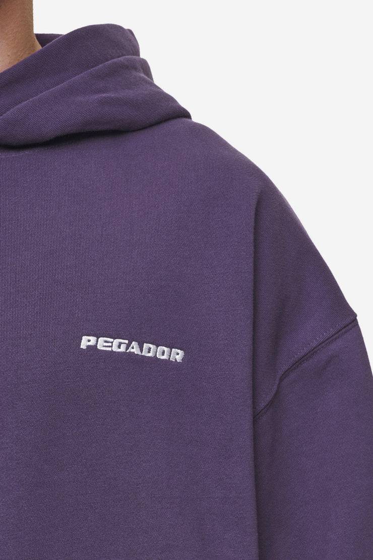 Pegador Logo Oversized Hoodie Washed Deep Purple Tiefpreis