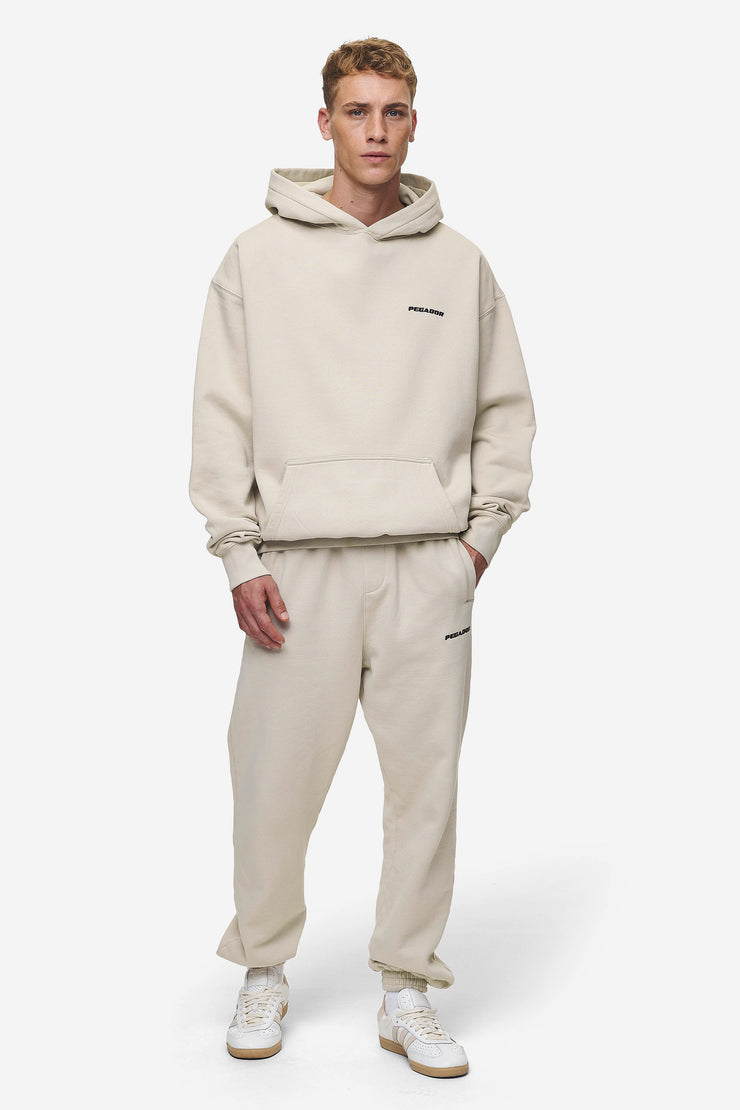Pegador Logo Oversized Hoodie Washed Light Beige Begrenzte Freigabe