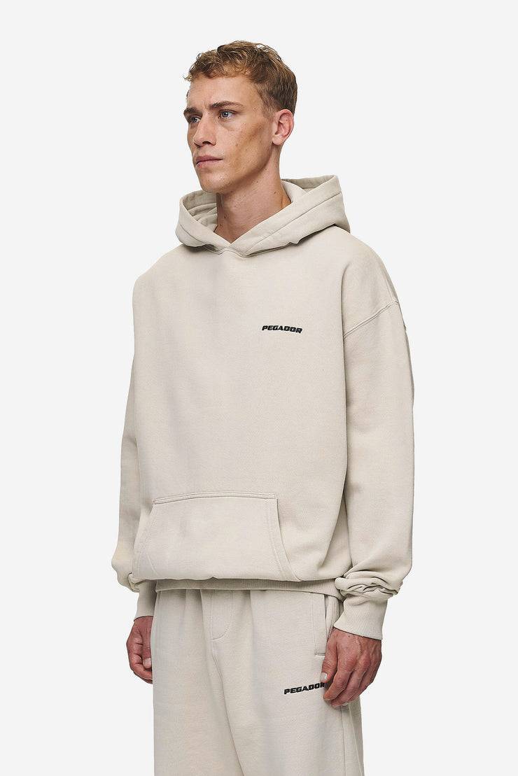 Pegador Logo Oversized Hoodie Washed Light Beige Begrenzte Freigabe