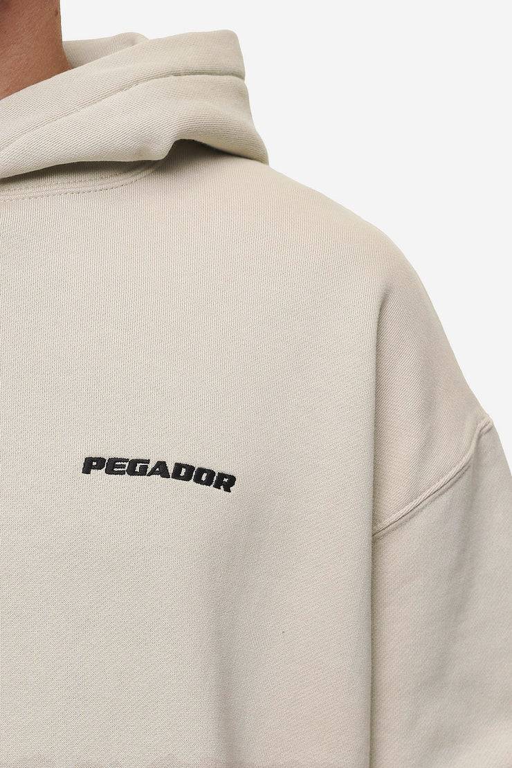 Pegador Logo Oversized Hoodie Washed Light Beige Begrenzte Freigabe