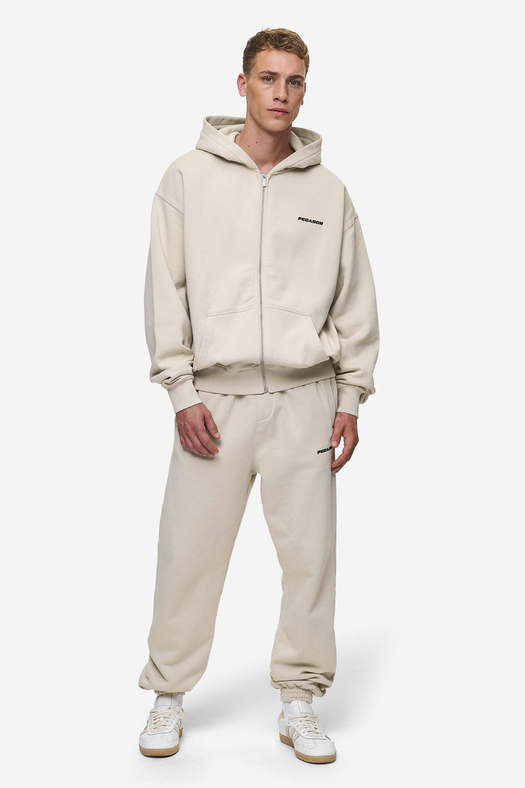 Pegador Logo Oversized Sweat Jacket Washed Light Beige Letzte 3 Tage