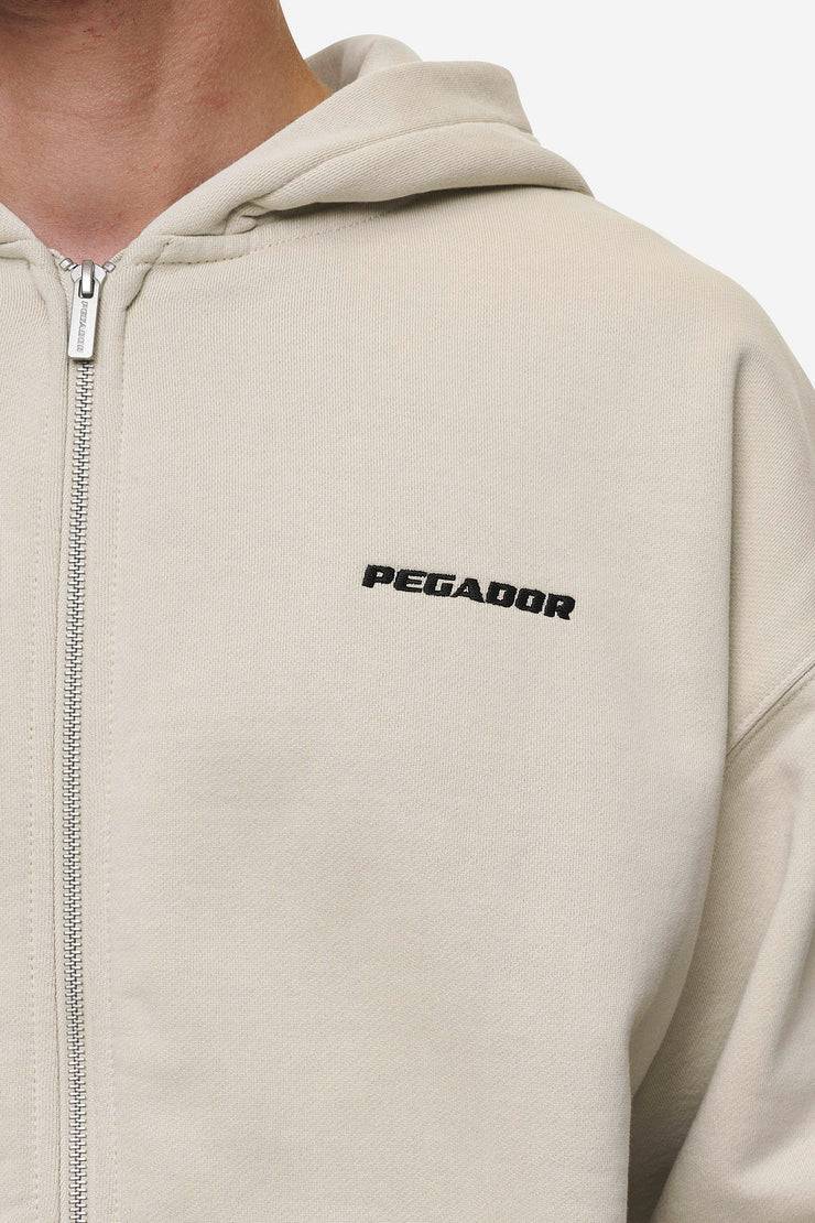 Pegador Logo Oversized Sweat Jacket Washed Light Beige Letzte 3 Tage