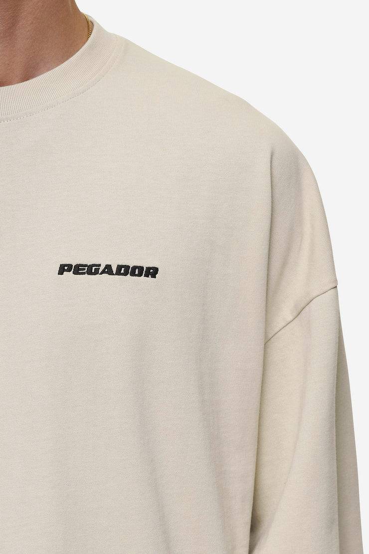 Pegador Rusk Logo Oversized Longsleeve Washed Light Beige Neueste Stile