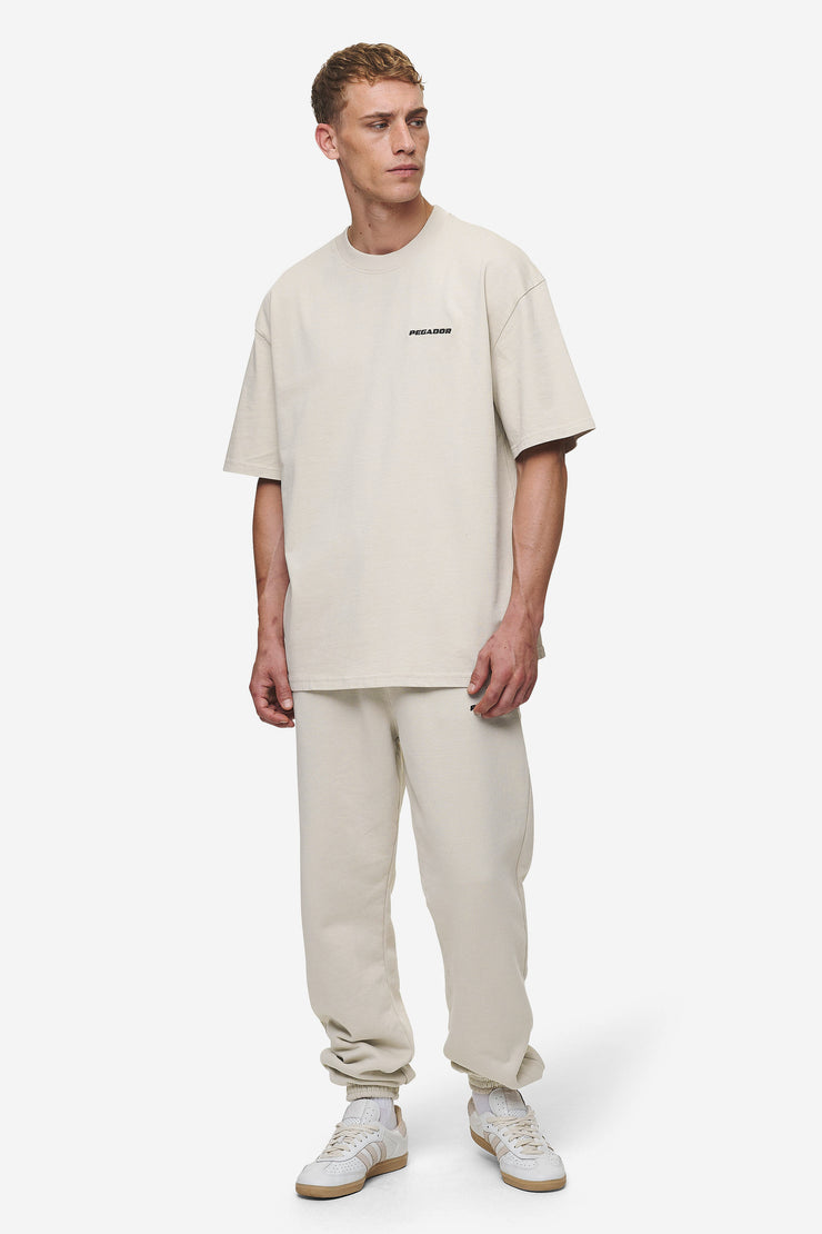 Pegador Logo Oversized Tee Washed Light Beige Letzter Tag