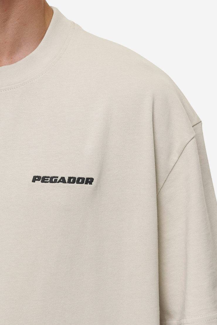 Pegador Logo Oversized Tee Washed Light Beige Letzter Tag