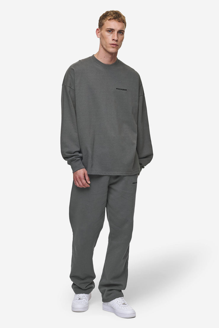 Pegador Rusk Logo Oversized Longsleeve Washed Anthracite Bis zu 65% Rabatt