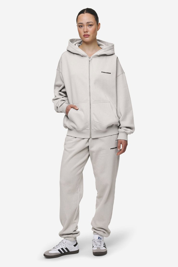 Pegador Clarita Oversized Sweat Jacket Washed Moon Grey Black Gum Fabrikverkauf