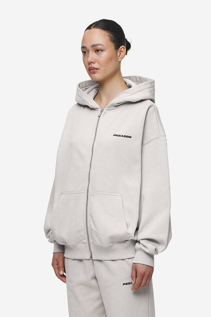 Pegador Clarita Oversized Sweat Jacket Washed Moon Grey Black Gum Fabrikverkauf