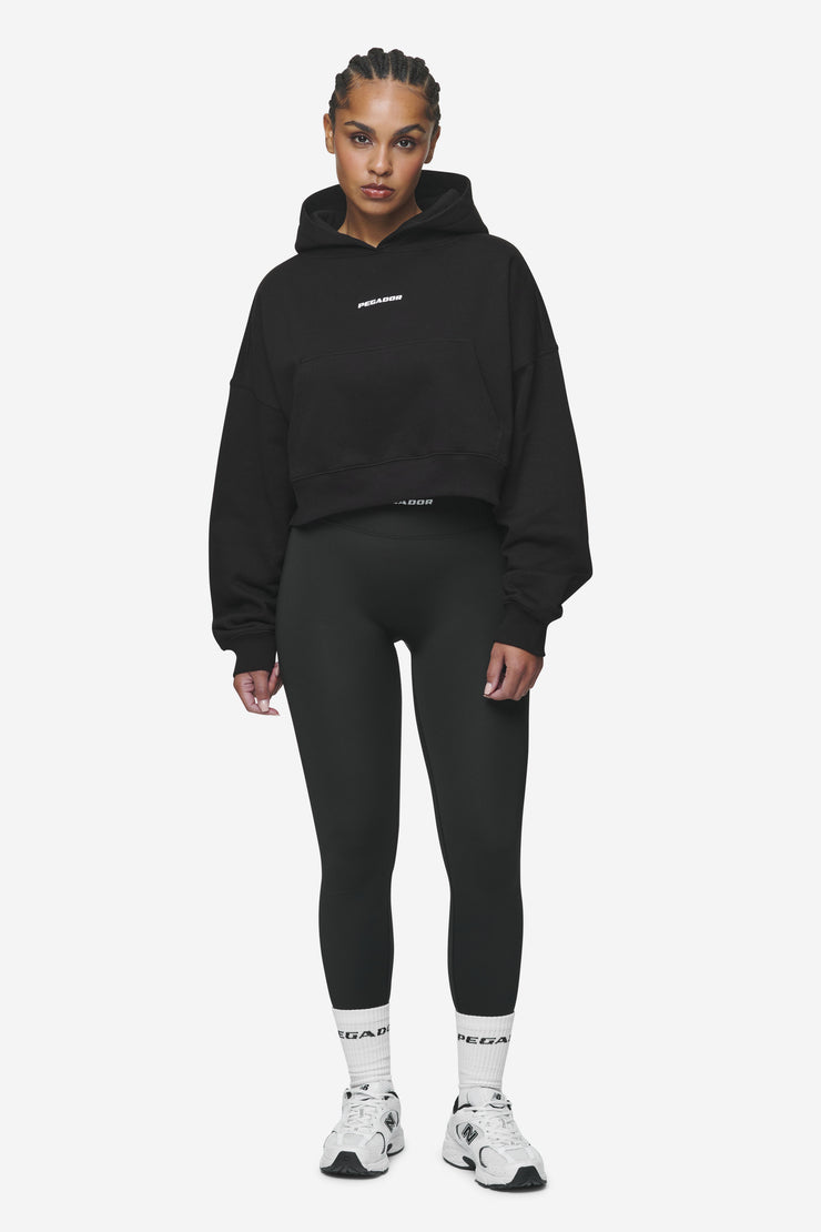 Pegador Salita Oversized Cropped Hoodie Black White Gum Flash Sale