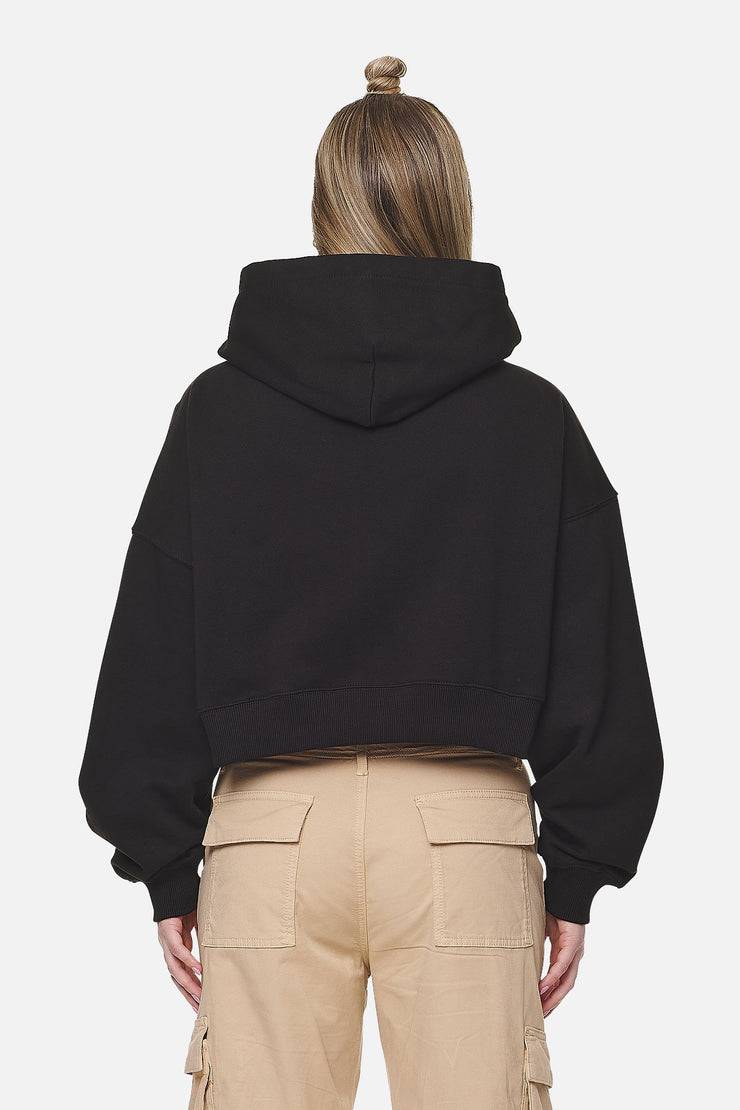 Pegador Marla Cropped Zip Hoodie Black White Gum Begrenztes Angebot
