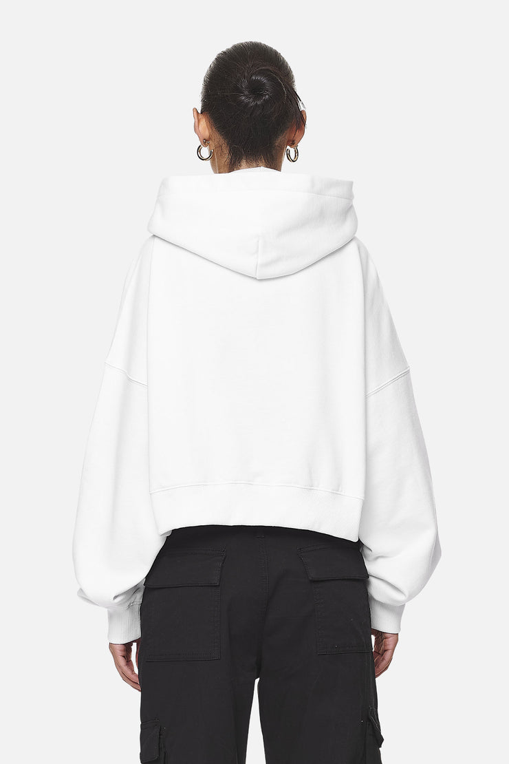 Pegador Marla Cropped Zip Hoodie White Black Gum Neueste Mode