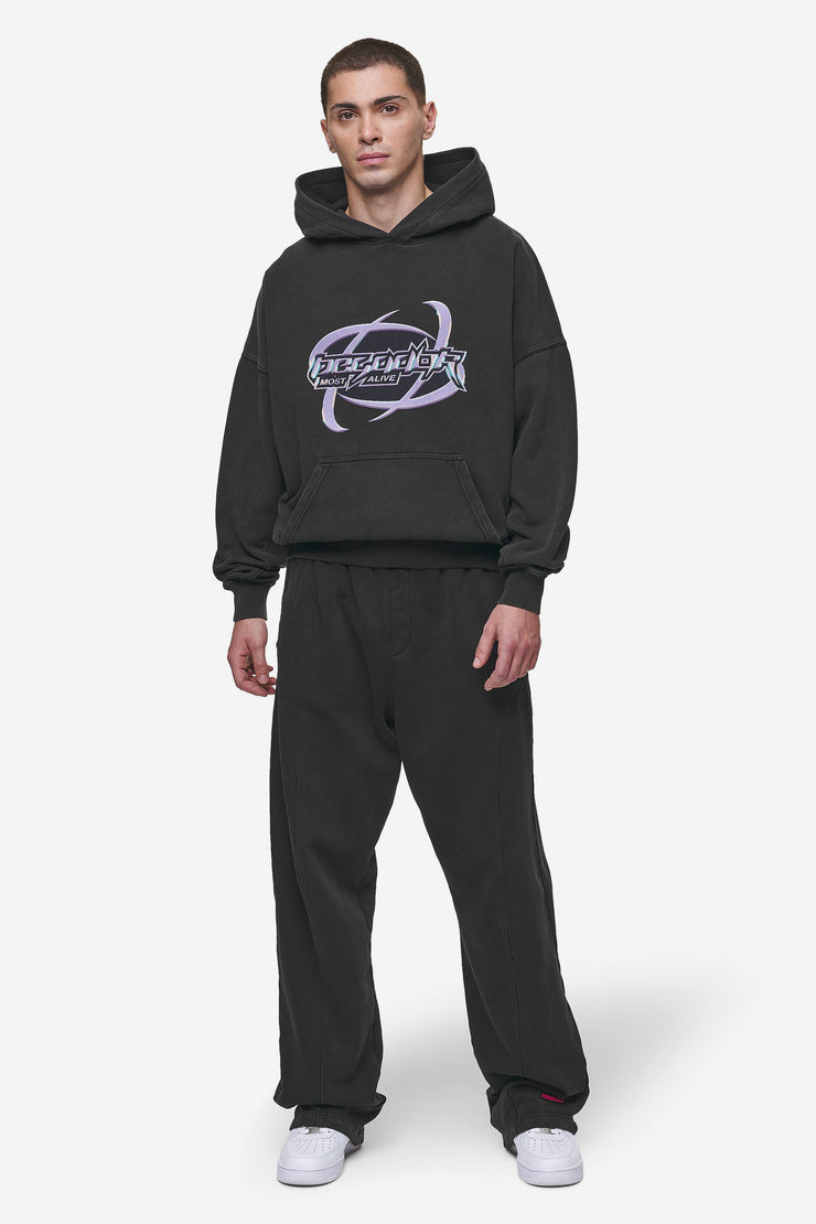Pegador Mill Boxy Hoodie Vintage Black Kostenlose Rückgabe