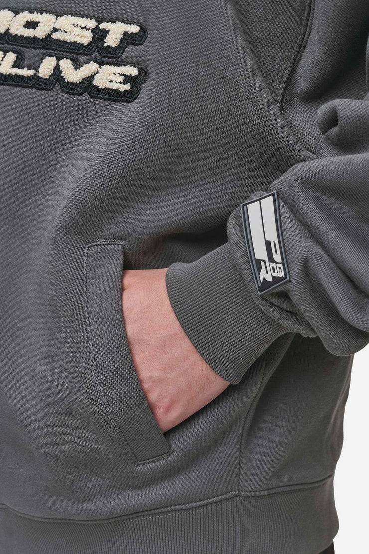 Pegador Hogan Boxy Sweat Jacket Washed Anthracite Letzter Tag