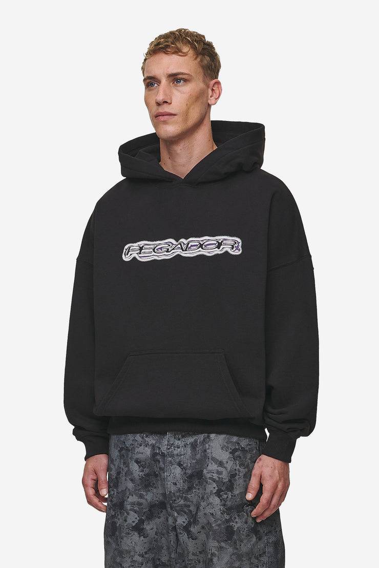 Pegador Baxter Boxy Hoodie Washed Black Nur für heute