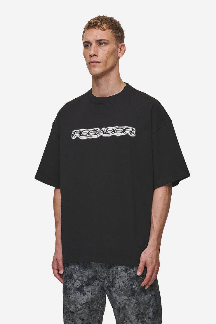 Pegador Baxter Boxy Tee Washed Black Sonderangebot der Fabrik