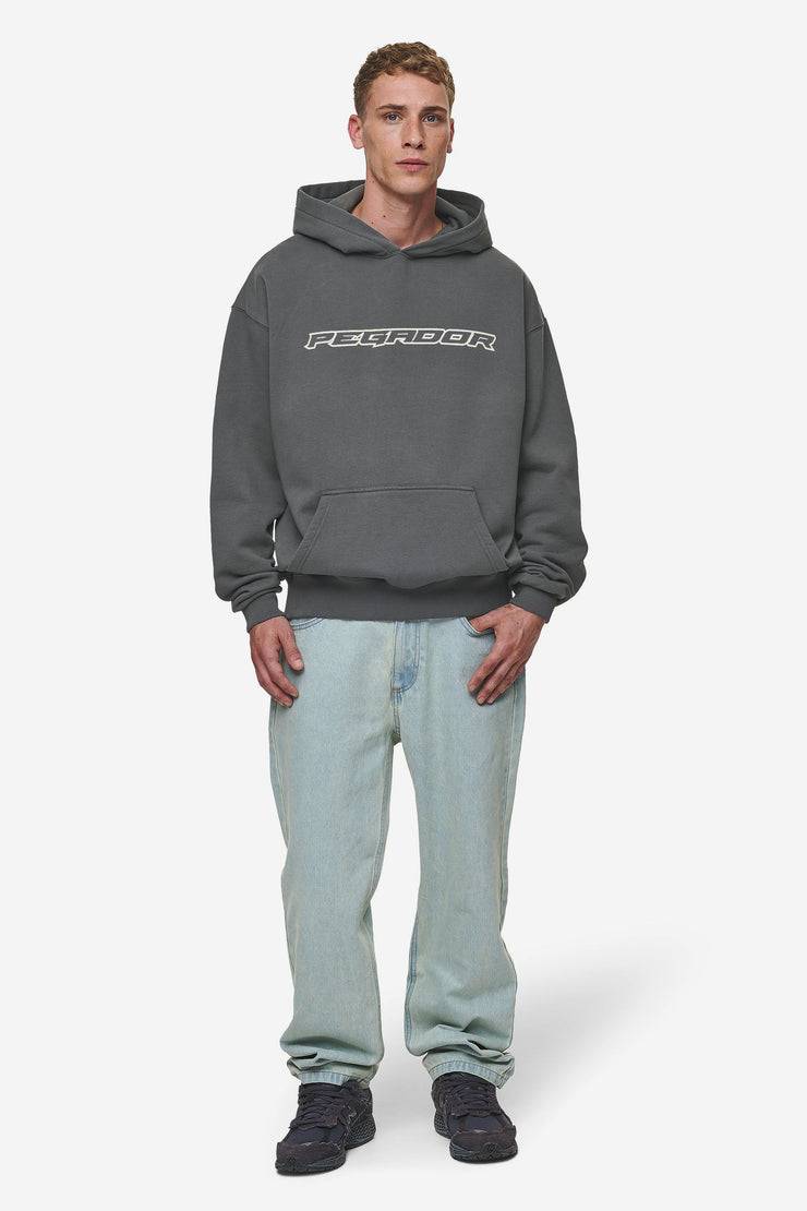 Pegador Alden Oversized Hoodie Washed Anthracite Vierteljährliche Förderung