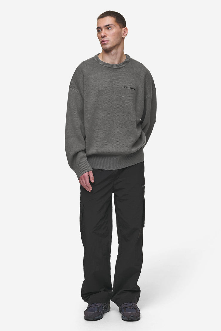 Pegador Logo Oversized Knit Sweater Anthracite Super Rabatt