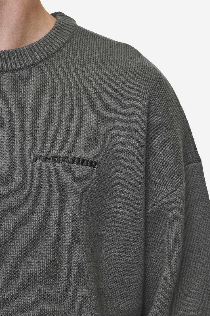 Pegador Logo Oversized Knit Sweater Anthracite Super Rabatt