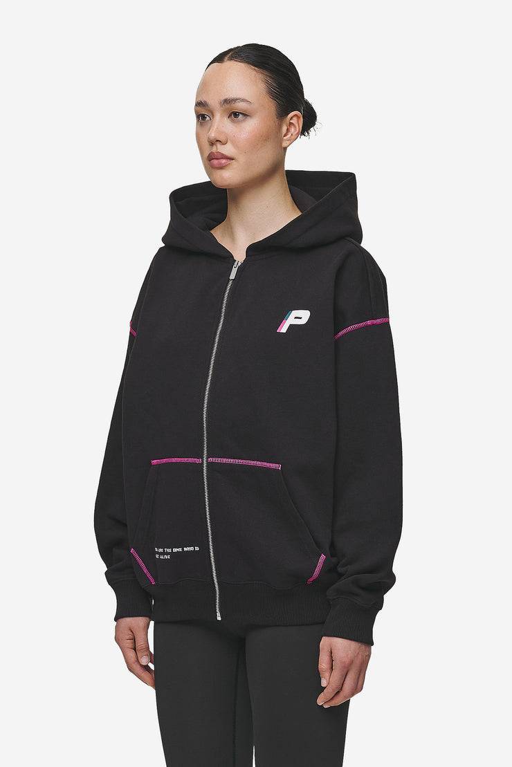 Pegador Jenna Oversized Sweat Jacket Washed Black Versandkostenfrei