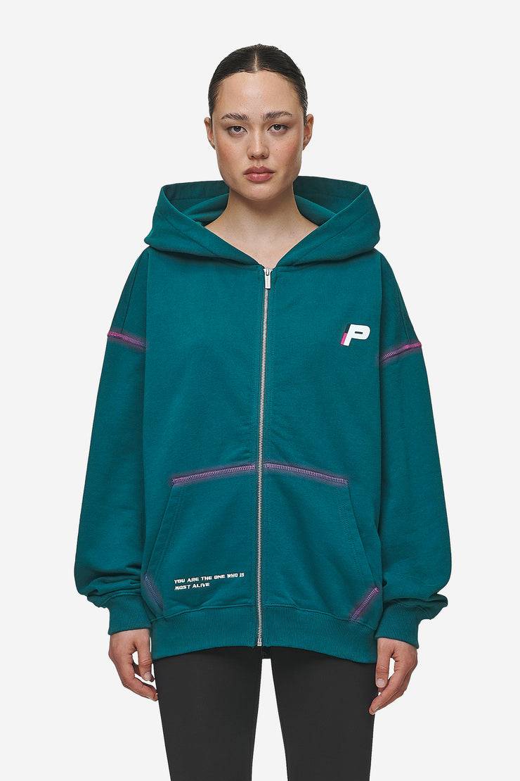Pegador Jenna Oversized Sweat Jacket Washed Urban Turquoise Großer Ausverkauf