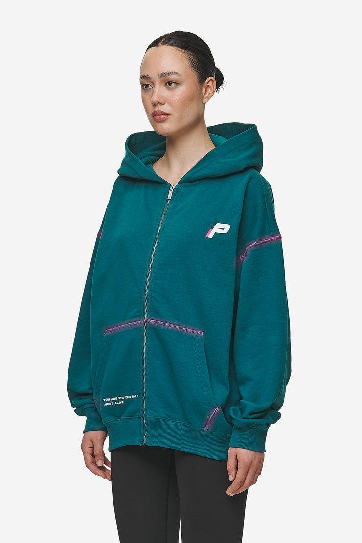 Pegador Jenna Oversized Sweat Jacket Washed Urban Turquoise Großer Ausverkauf