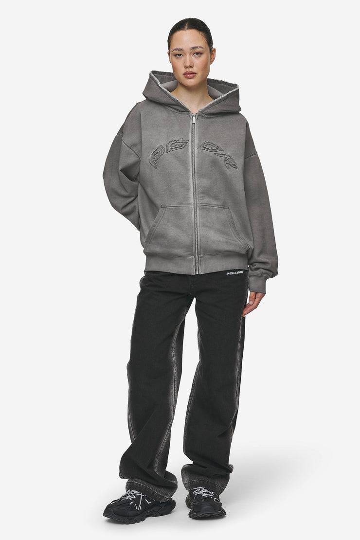 Pegador Julia Oversized Sweat Jacket Oil Dyed Deep Grey Flash Sale