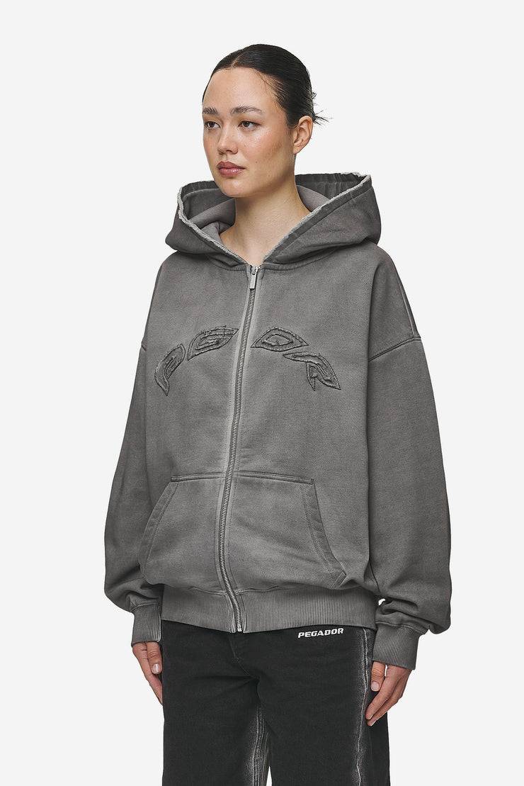 Pegador Julia Oversized Sweat Jacket Oil Dyed Deep Grey Flash Sale