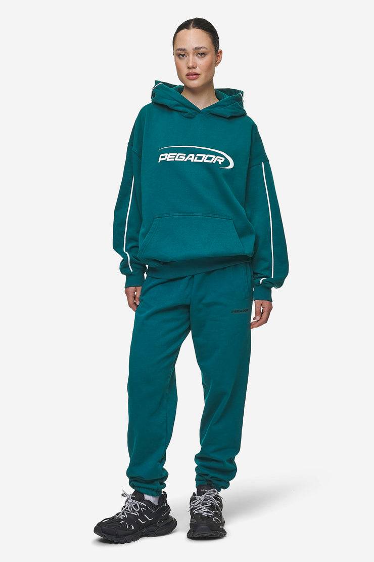 Pegador Villa High Waisted Sweat Pants Washed Urban Turquoise Black Gum Saisonschlussverkauf