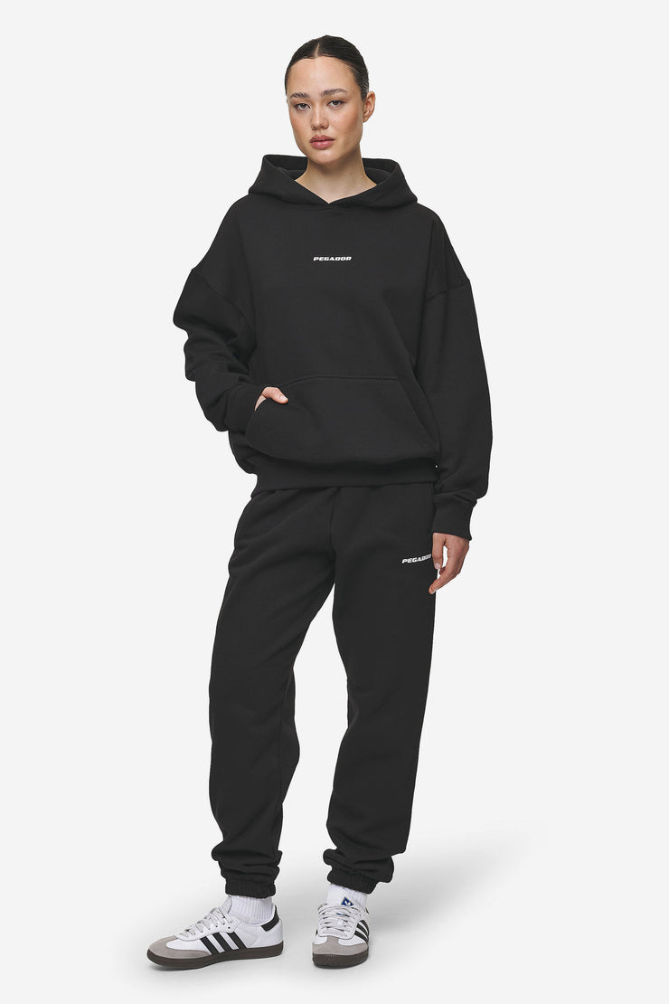 Pegador Clarita Logo Oversized Hoodie Black White Gum Muttertagsangebot