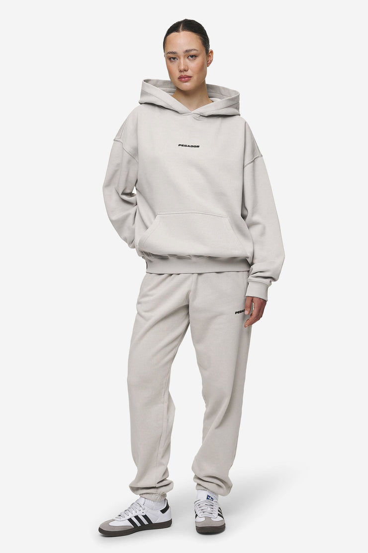 Pegador Clarita Logo Oversized Hoodie Washed Moon Grey Black Gum Vatertagsangebot