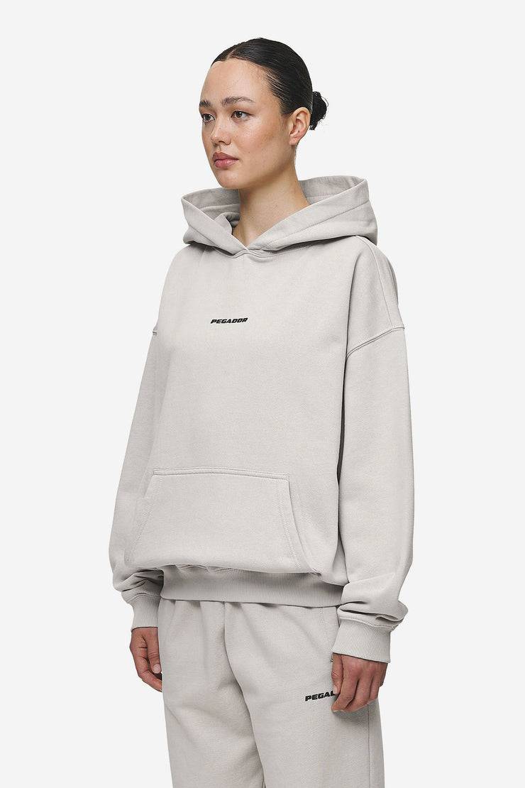 Pegador Clarita Logo Oversized Hoodie Washed Moon Grey Black Gum Vatertagsangebot