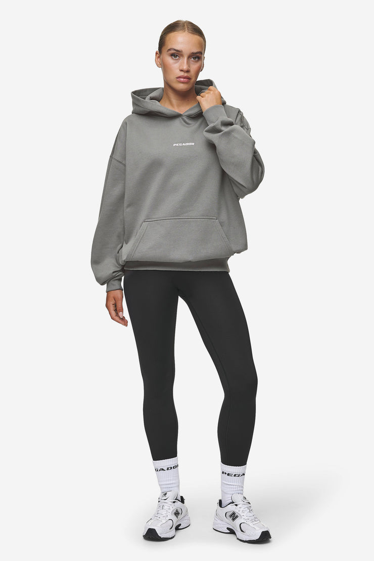 Pegador Clarita Logo Oversized Hoodie Washed Deep Grey White Gum Jubiläumsangebot