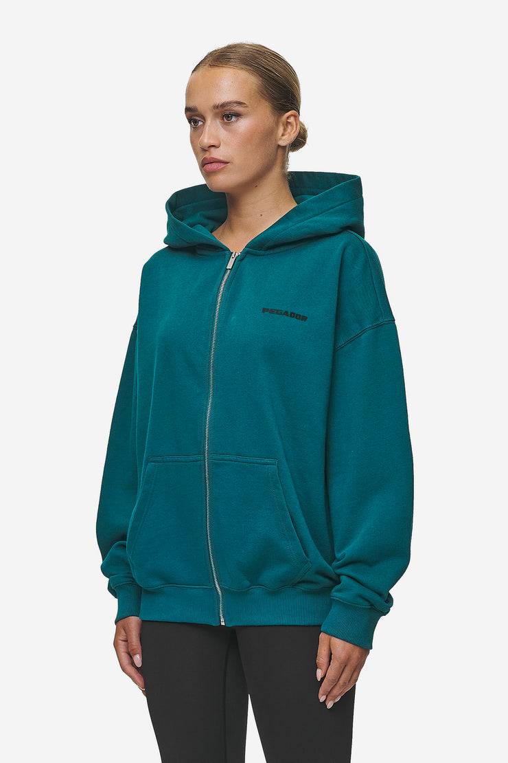 Pegador Clarita Oversized Sweat Jacket Washed Urban Turquoise Black Gum Lagerräumung