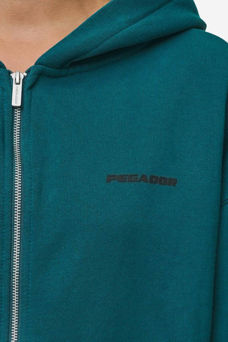 Pegador Clarita Oversized Sweat Jacket Washed Urban Turquoise Black Gum Lagerräumung