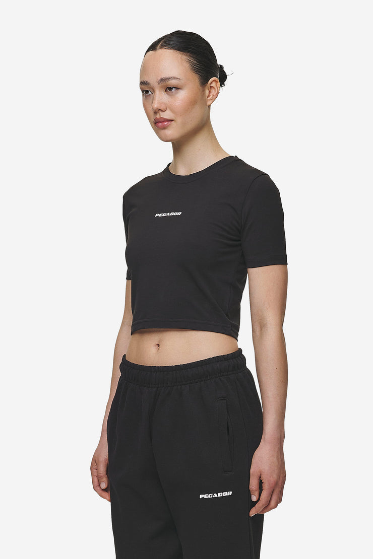 Pegador Ines Cropped Baby Tee Black White Gum Neueste Mode