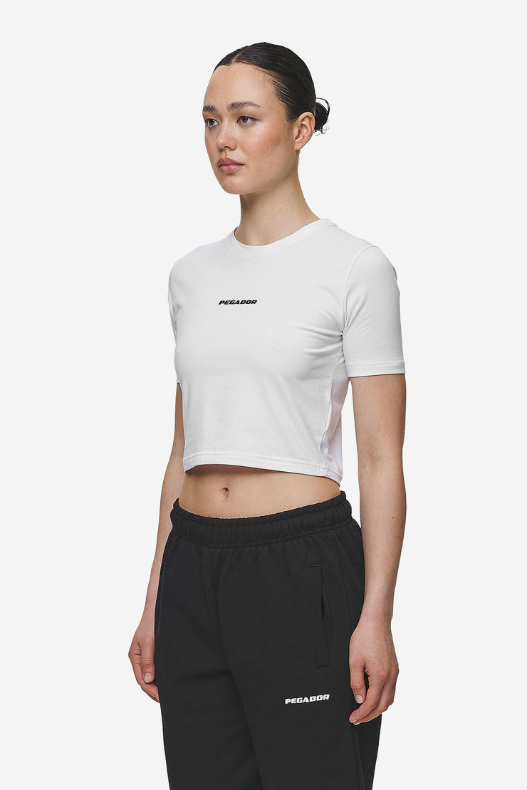 Pegador Ines Cropped Baby Tee White Black Gum Zeitlich begrenztes Angebot