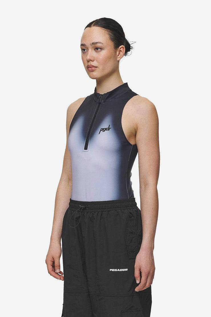 Pegador Ashira Sprayed Zip Bodysuit Black White Sonderangebote