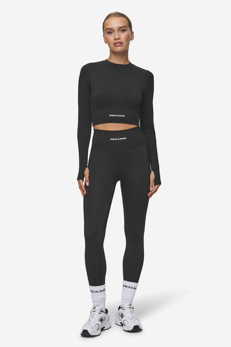 Pegador Telly Rib Longsleeve Washed Black Riesige Ersparnisse