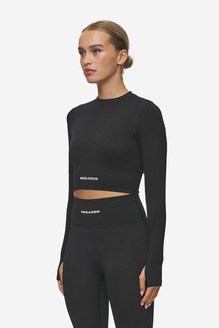 Pegador Telly Rib Longsleeve Washed Black Riesige Ersparnisse