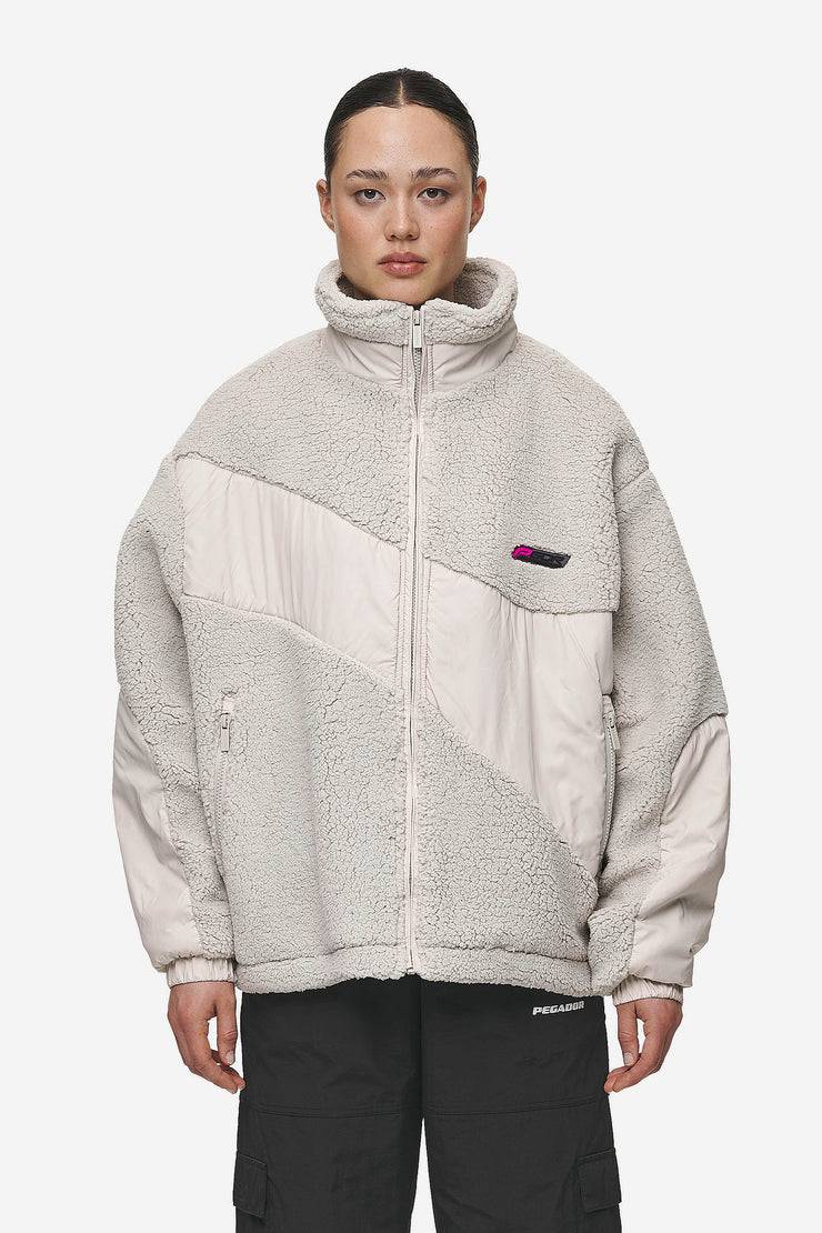 Pegador Risa Teddy Fabric Mix Jacket Moon Grey Neueste Stile