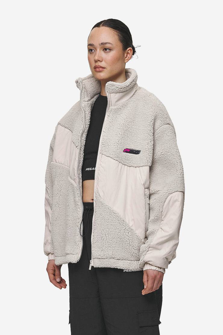 Pegador Risa Teddy Fabric Mix Jacket Moon Grey Neueste Stile