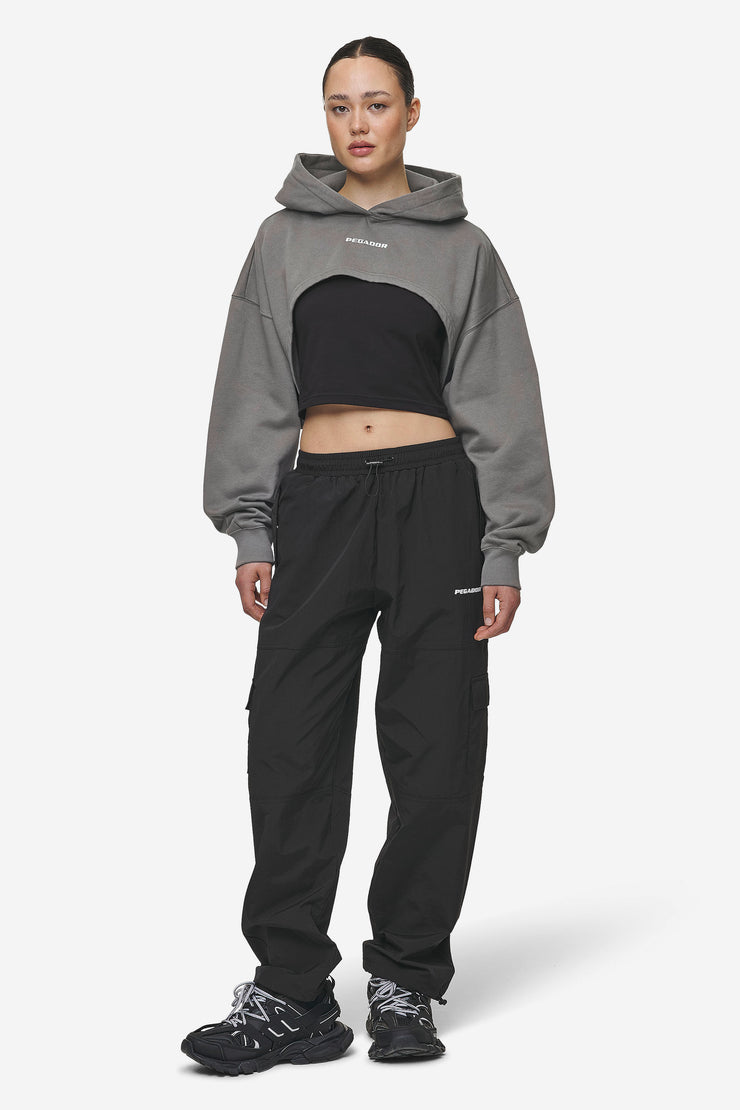 Pegador Mina Super Cropped Hoodie Washed Deep Grey Bis zu 60% Rabatt