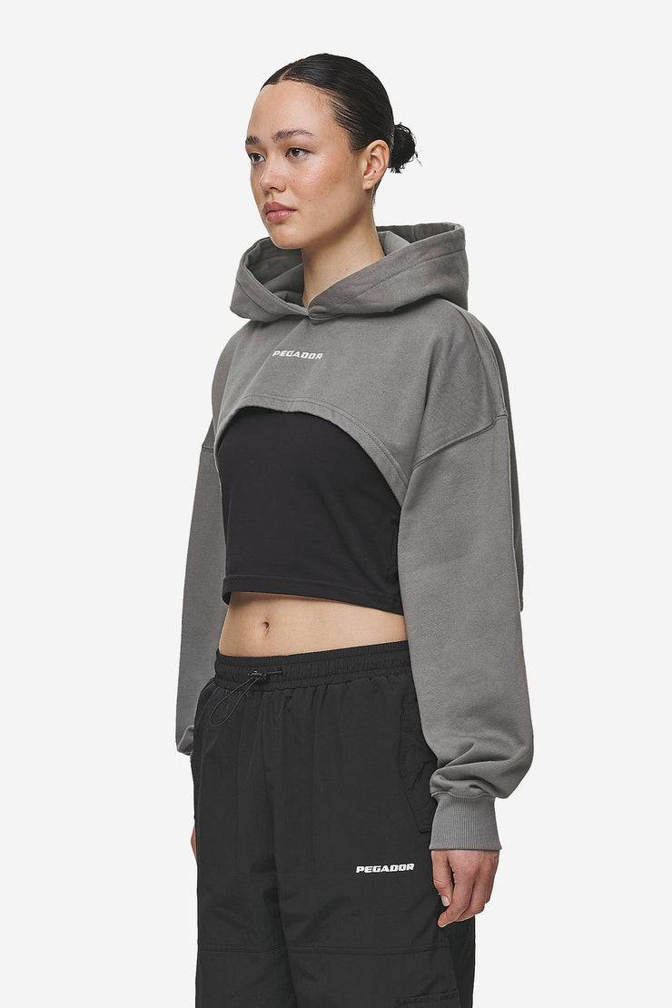 Pegador Mina Super Cropped Hoodie Washed Deep Grey Bis zu 60% Rabatt