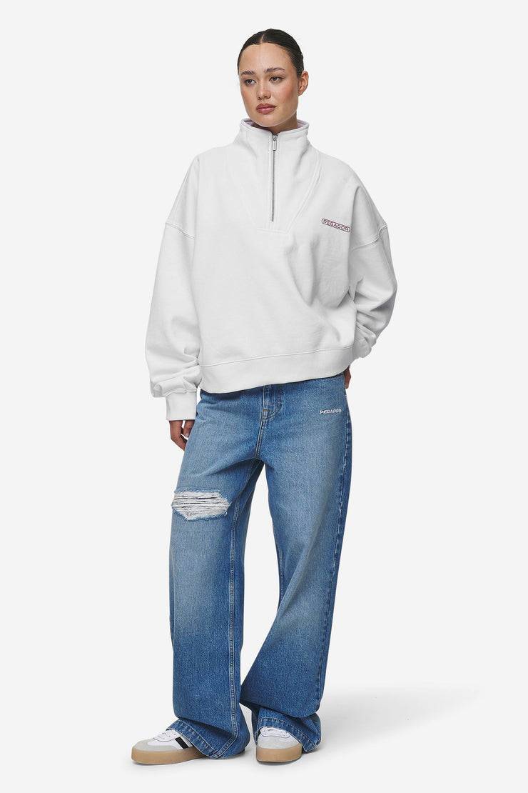 Pegador Thea Oversized Halfzip Sweater White Super Rabatt