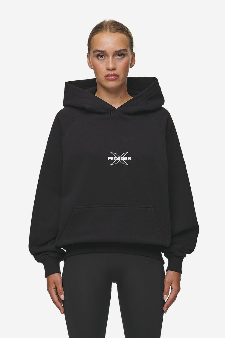 Pegador Belly Oversized Hoodie Washed Black Clearance-Verkauf