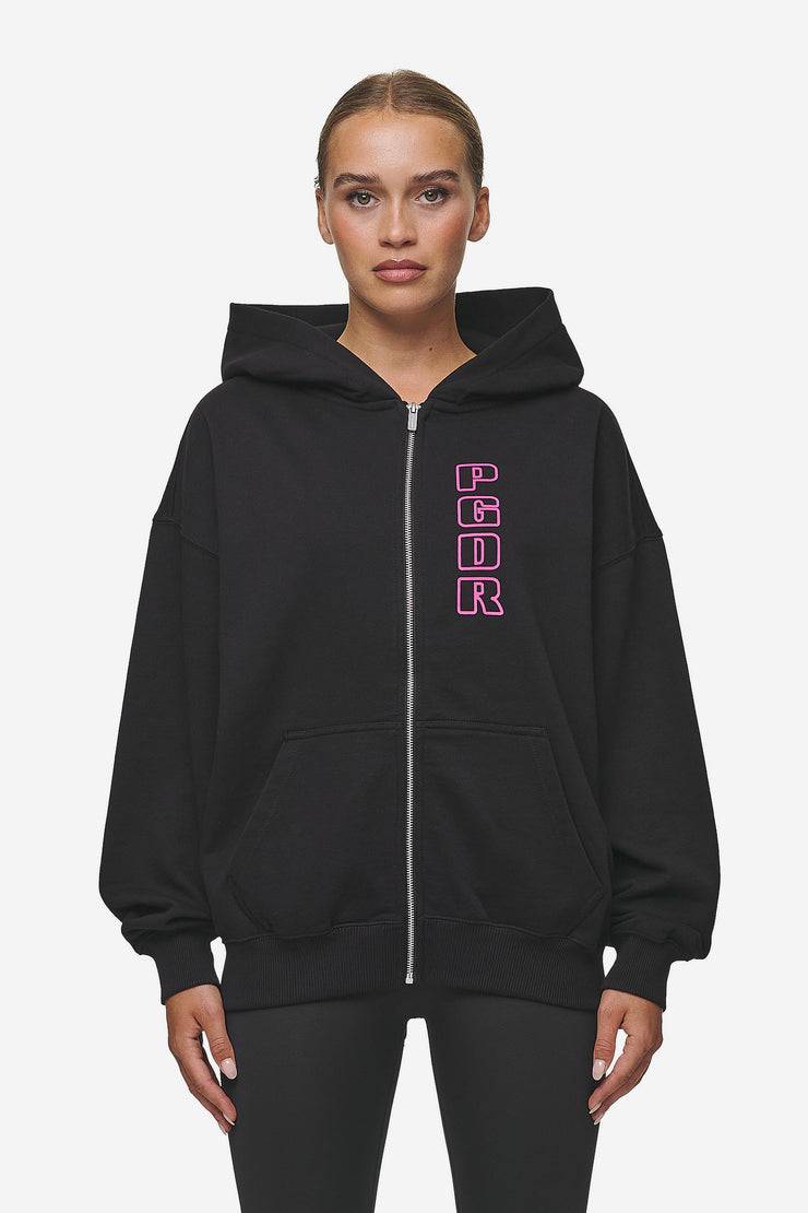 Pegador Skyla Oversized Sweat Jacket Heavy Washed Black Fabrikladen
