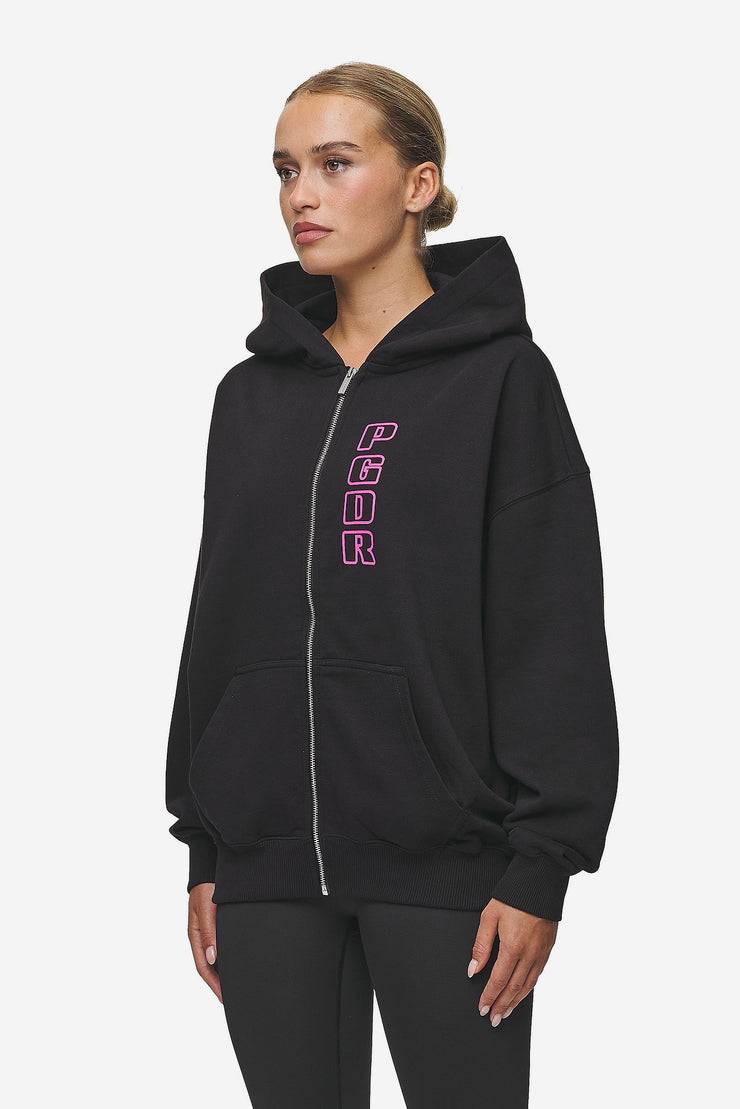 Pegador Skyla Oversized Sweat Jacket Heavy Washed Black Fabrikladen